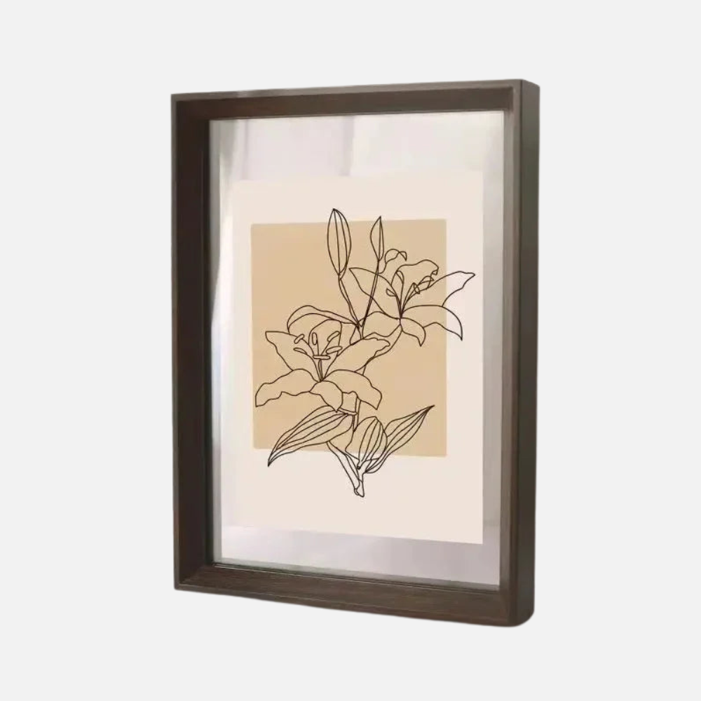 Picture Frame Floating Wood Display Holder for Photos and Art Prints