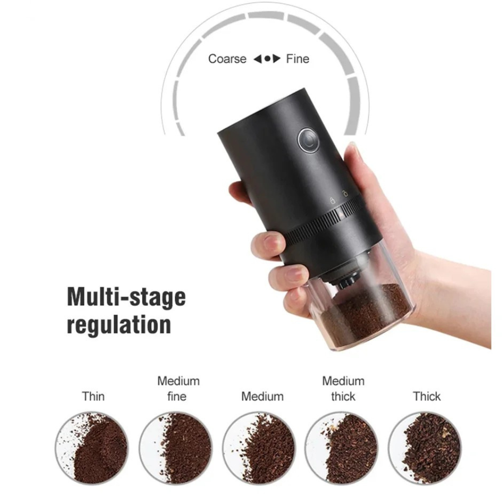 Electric Coffee Grinder Portable Type C Rechargeable Ceramic Burr Mill