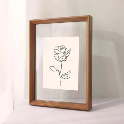 Picture Frame Floating Wood Display Holder for Photos and Art Prints