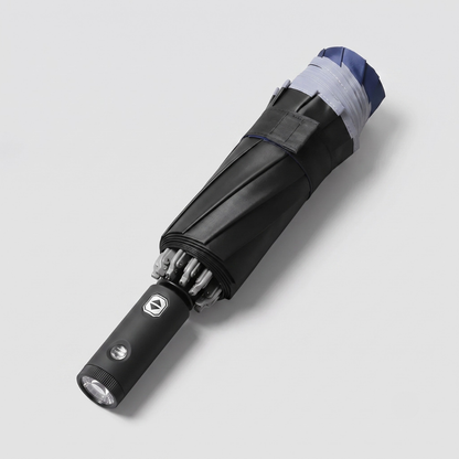 Foldable Umbrella with Automatic Button, Reverse Design and LED Flashlight
