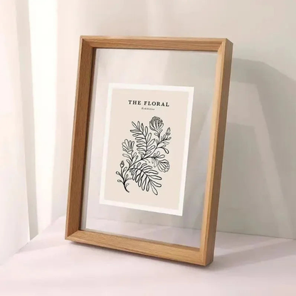 Picture Frame Floating Wood Display Holder for Photos and Art Prints