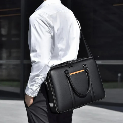 Briefcase Organizer with Laptop Compartment and Crossbody Shoulder Strap