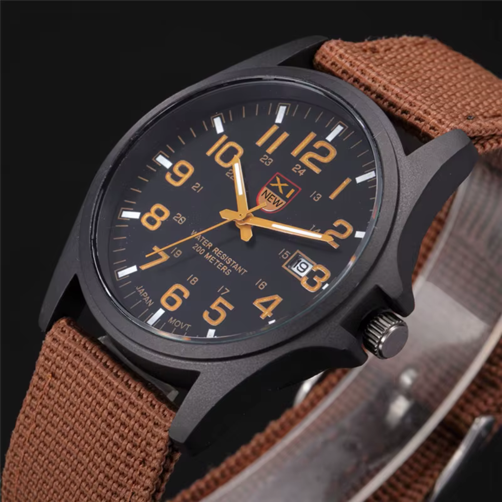 Mens Watches Tactical Field Military Style Quartz Watch with LED