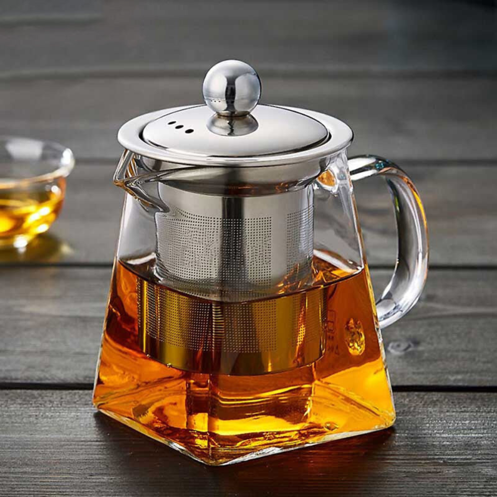 Glass Teapot With Tea Infuser, Heat Resistant Borosilicate Tea Kettle With Stainless Steel Filter