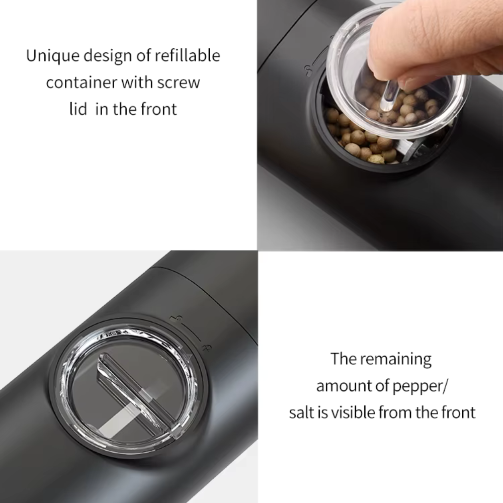 Electric Salt and Pepper Mill Set, Spice Grinder Set