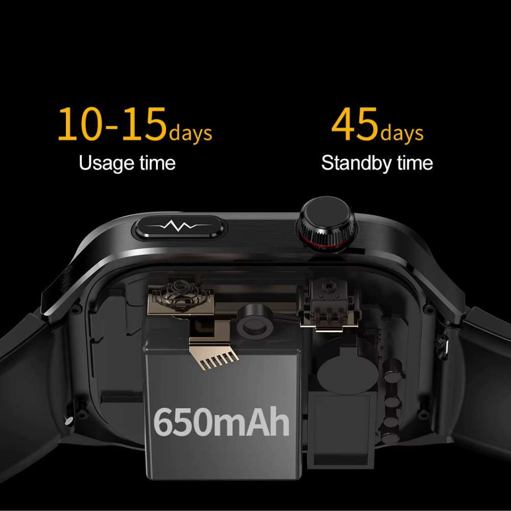 Mens Sports Smart Watch Blood Sugar, ECG, Uric Acid, Bluetooth, Fitness Tracking Watch