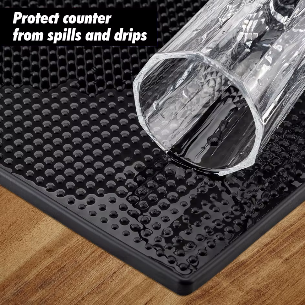 Black Coffee and Kitchen Mat - Keeps Countertop Dry