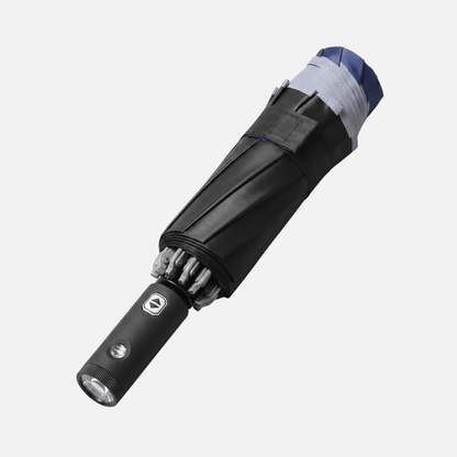Foldable Umbrella with Automatic Button, Reverse Design and LED Flashlight