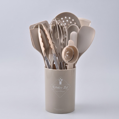Kitchen Utensils with Holder - 15pcs Silicone Cooking Set