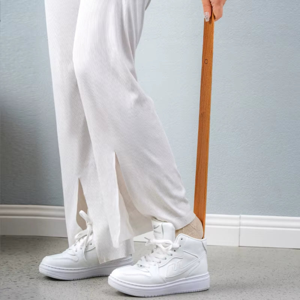 Extra-Long Wooden Shoe Horn For Easy On & Off Use