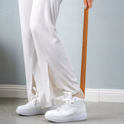 Extra-Long Wooden Shoe Horn For Easy On & Off Use