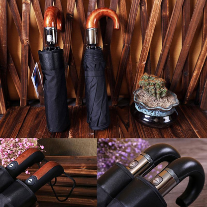 Foldable Umbrella with Automatic 10 Rib Windproof Shield - Business Design