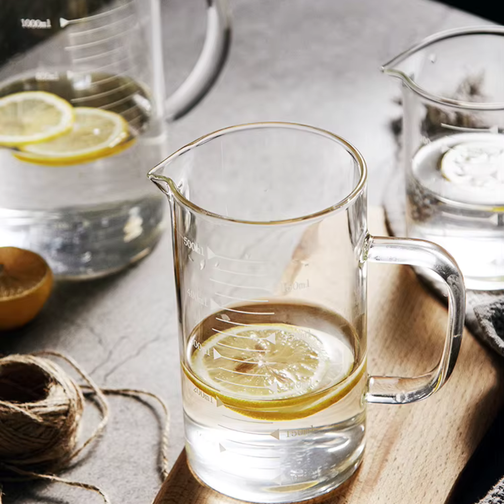 Measuring Cup High Borosilicate Glass with Insulated Handle 3 Sizes