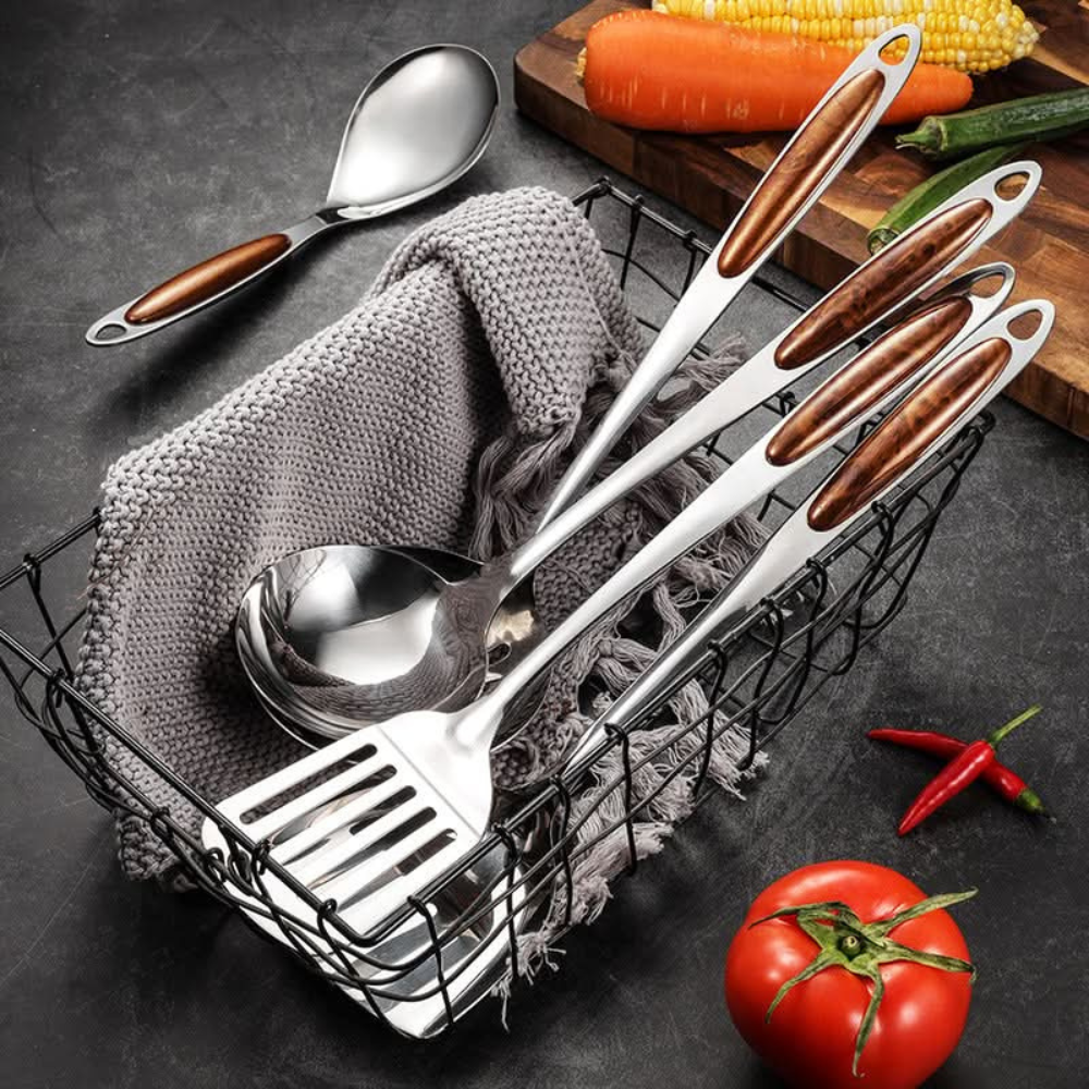 Stainless Steel Kitchen Utensil 7pcs Set, Essential Cooking Tools