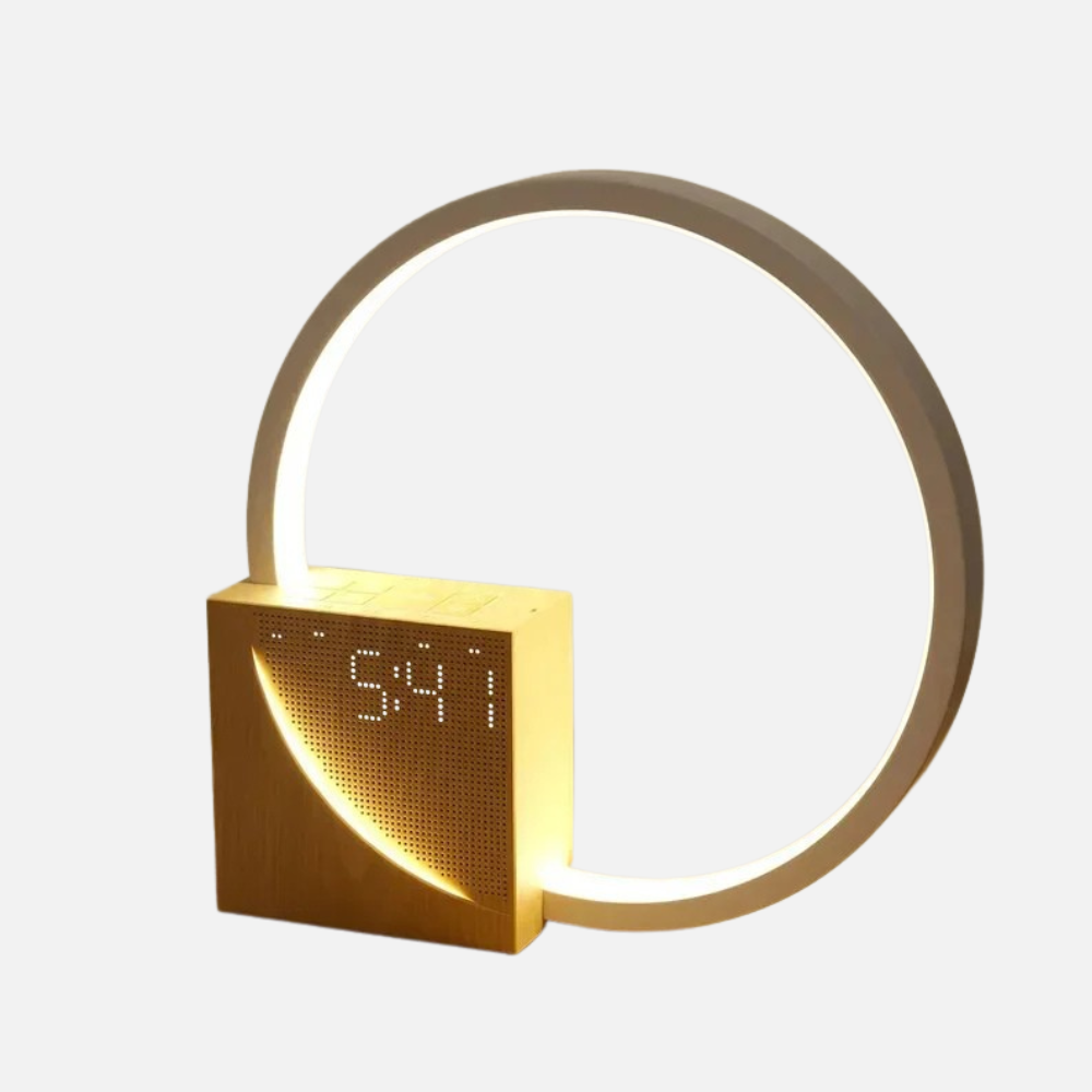 Smart Sunrise Alarm Clock with Circular Reading Lamp and USB Charger