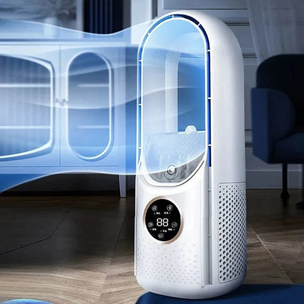 Portable Desk Air Conditioner Humidifier, Blade-Free Cooler