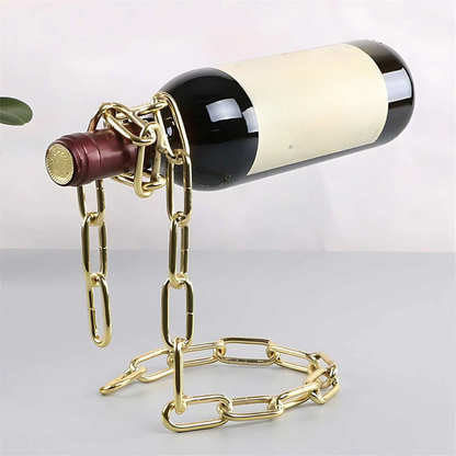 Single Wine Bottle Holder, Chain & Pearl Style Stand