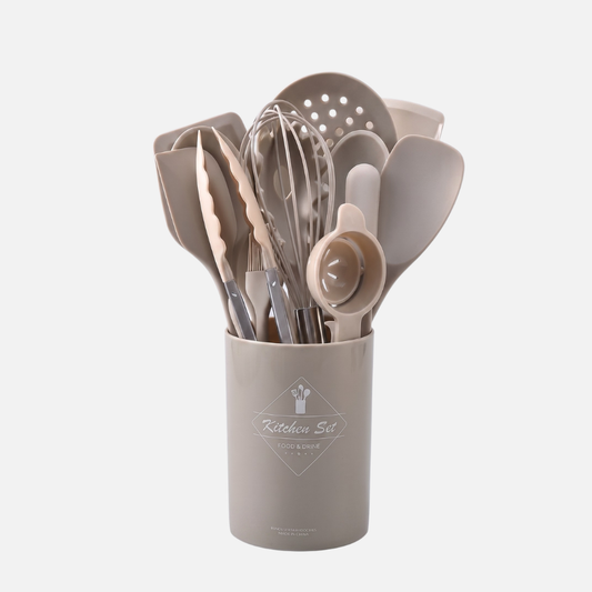 Kitchen Utensils with Holder - 15pcs Silicone Cooking Set