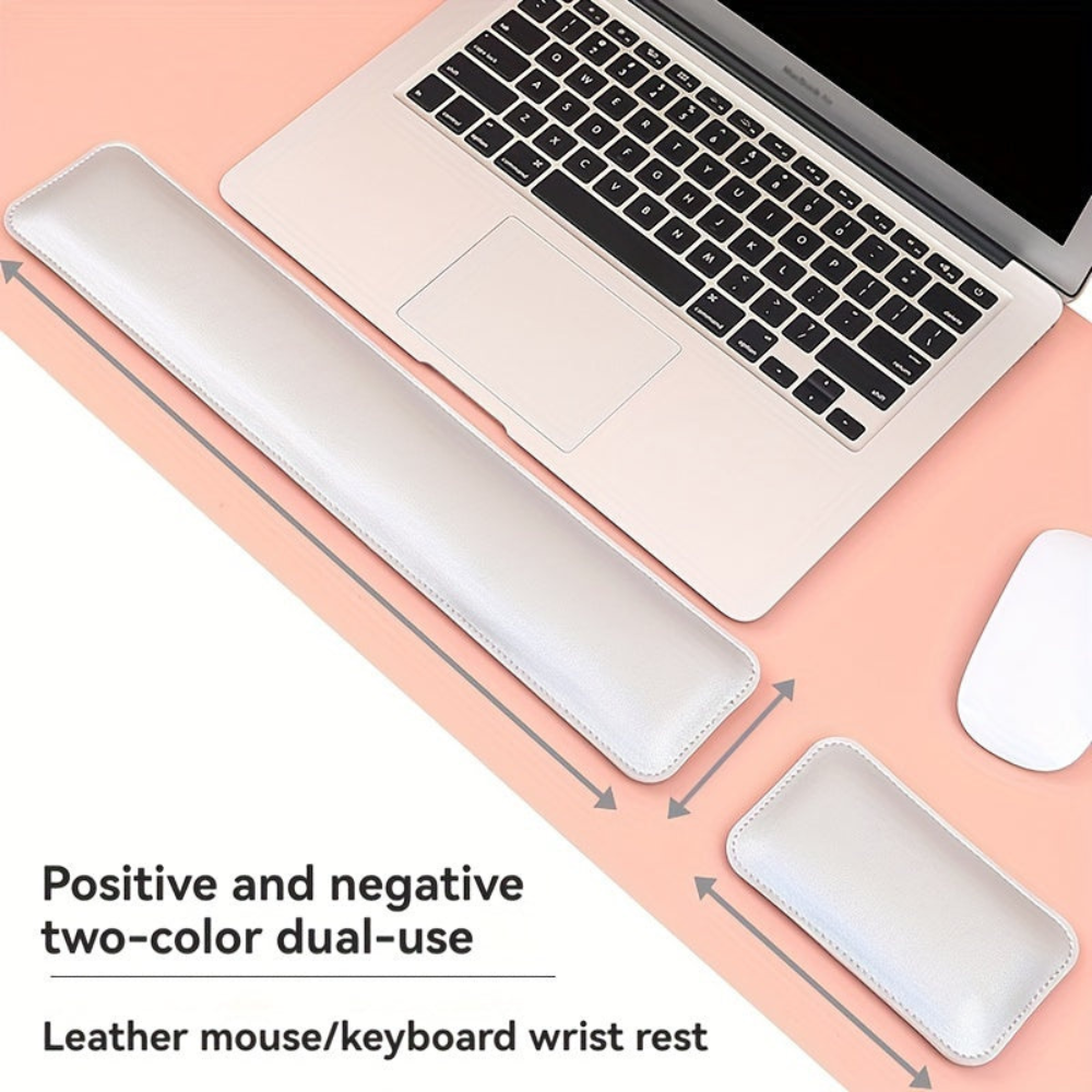Desk Mat with Keyboard and Mouse Wrist Support Three Piece PU Leather Set