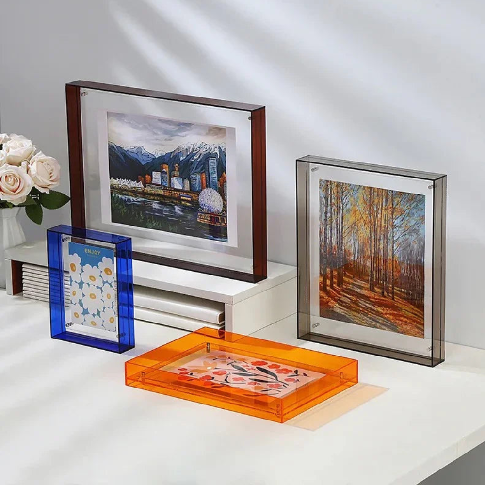 Colored Picture Frame Collection, Double Sided Acrylic Photo Frame