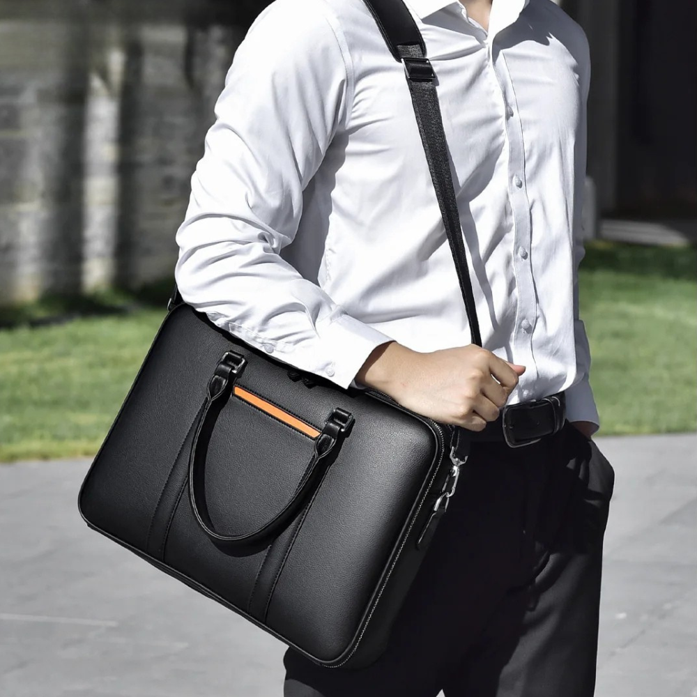 Briefcase Organizer with Laptop Compartment and Crossbody Shoulder Strap