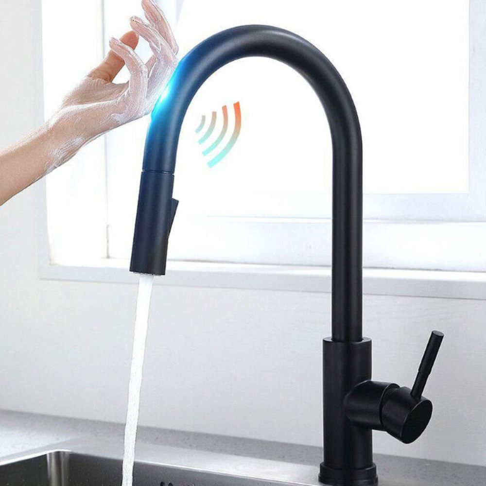 Kitchen Sensor Faucet Water Tap, Stainless Steel Smart Touch With 4 Colors