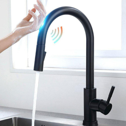 Kitchen Sensor Faucet Water Tap, Stainless Steel Smart Touch With 4 Colors