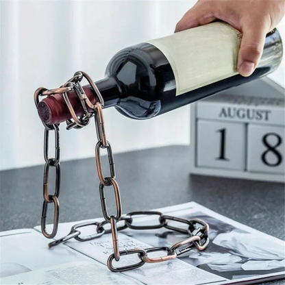 Single Wine Bottle Holder, Chain & Pearl Style Stand