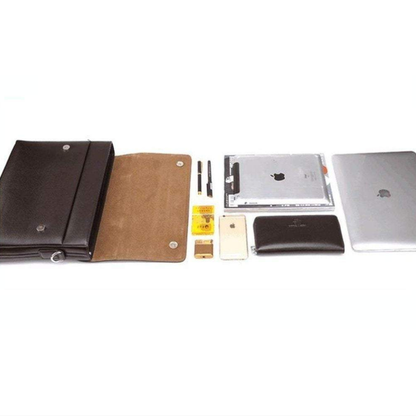 Briefcase Synthetic Leather Business Shoulder Bag with Laptop Sleeve