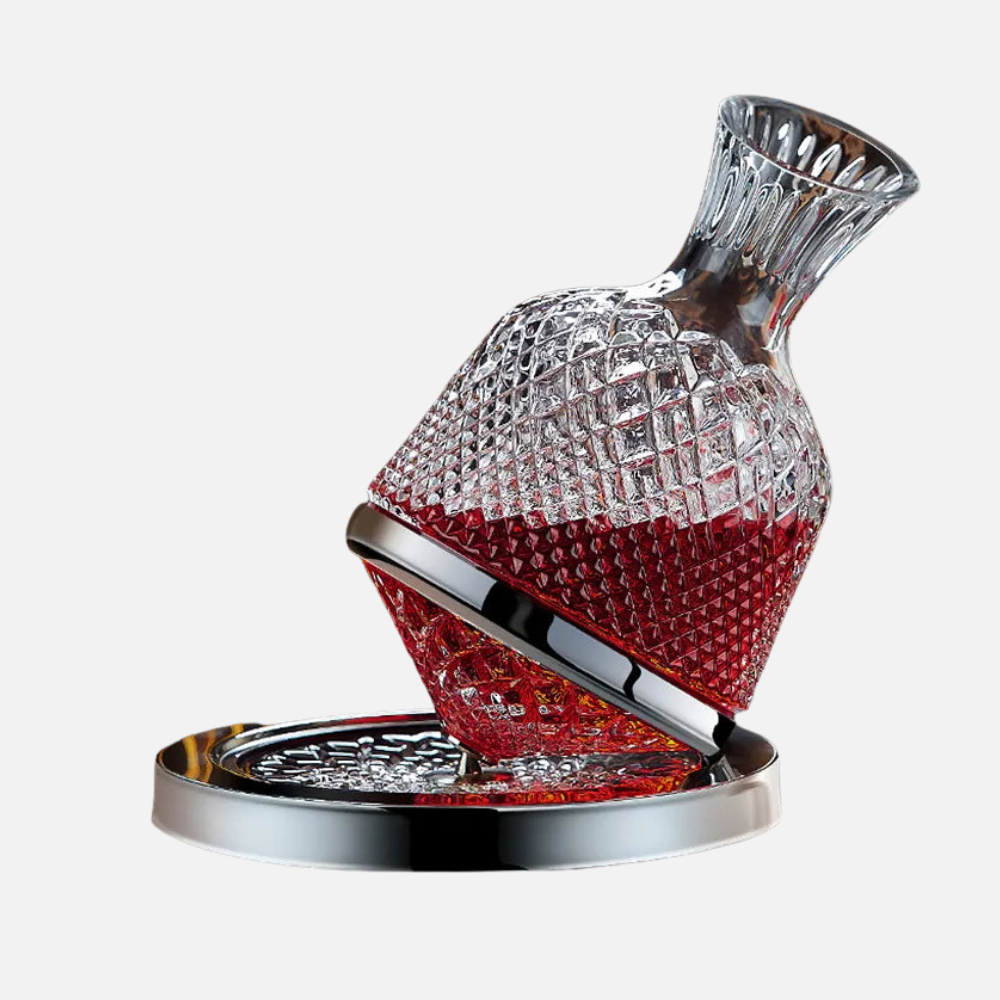 Wine Decanter with 360 Degree Rotating Base and Slanted Spout 50.7fl oz