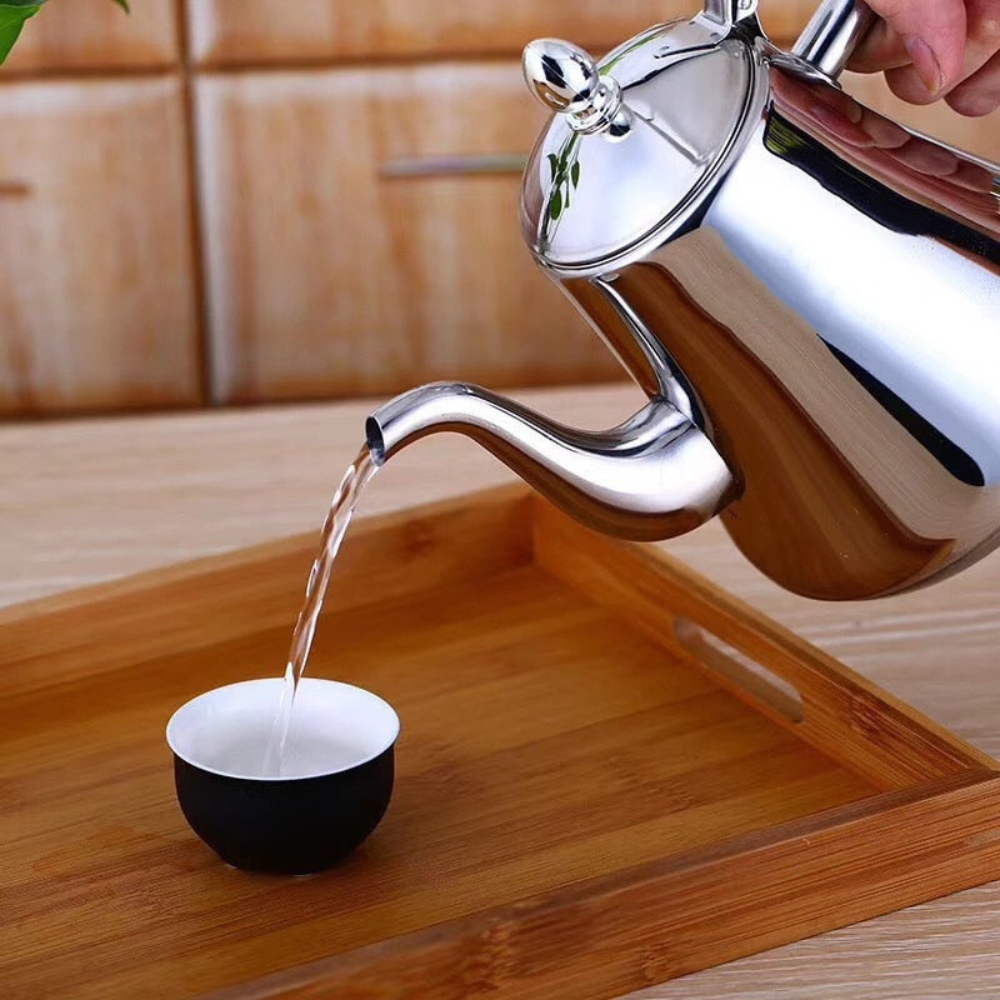 Stainless Steel Teapot With Filter, Induction Tea Kettle Cooker With Stainless Steel Lid