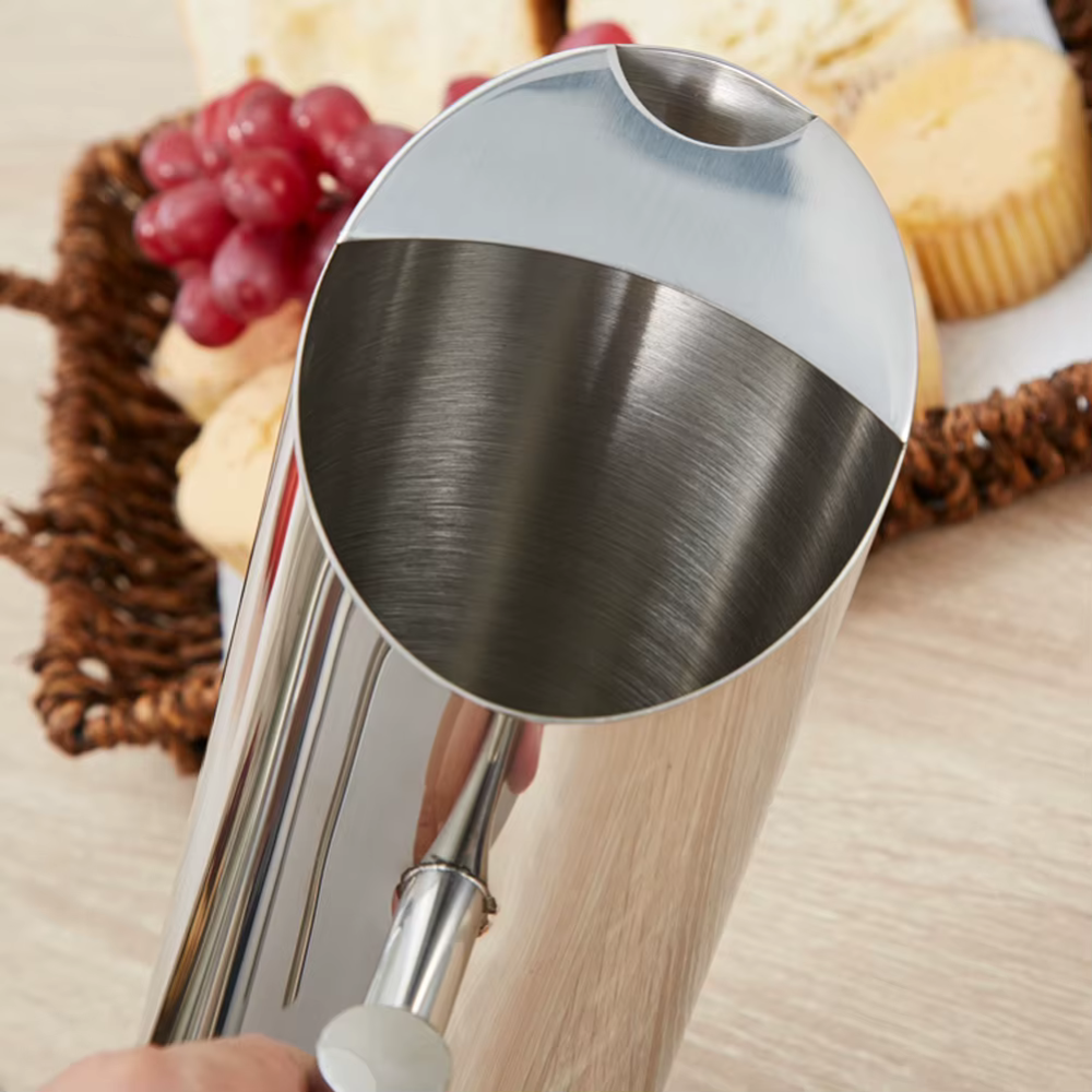 Modern Stainless Steel Pitcher, Holding & Pouring Drinks - 1L, 1.5L, 2L