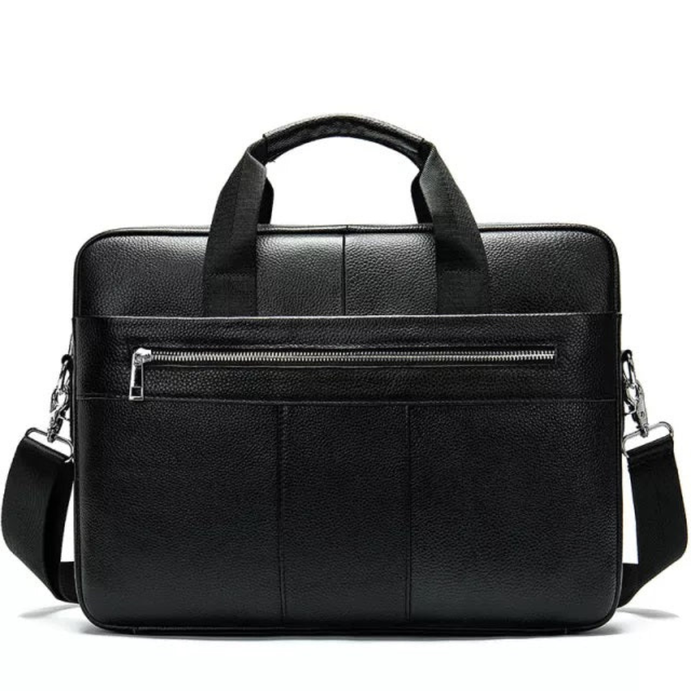 Briefcase for Men Genuine Cow Leather Messenger Shoulder Travel Bag 17 Inch