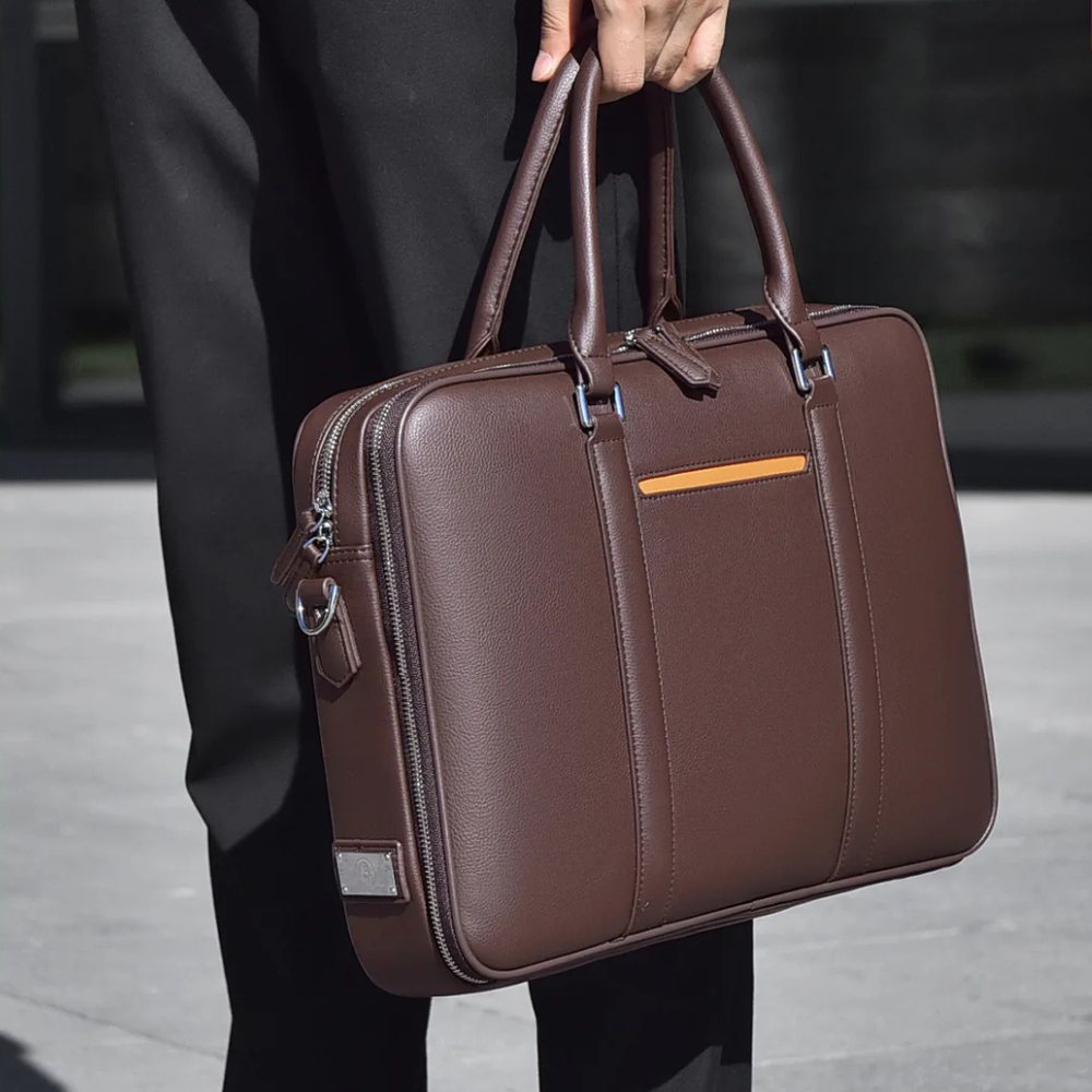 Briefcase Organizer with Laptop Compartment and Crossbody Shoulder Strap