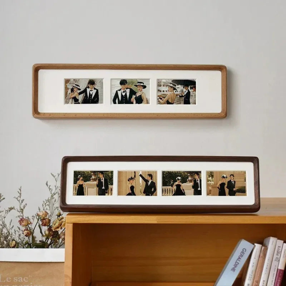 Long Wooden Picture Frame, 3 Or 4 Photo Style