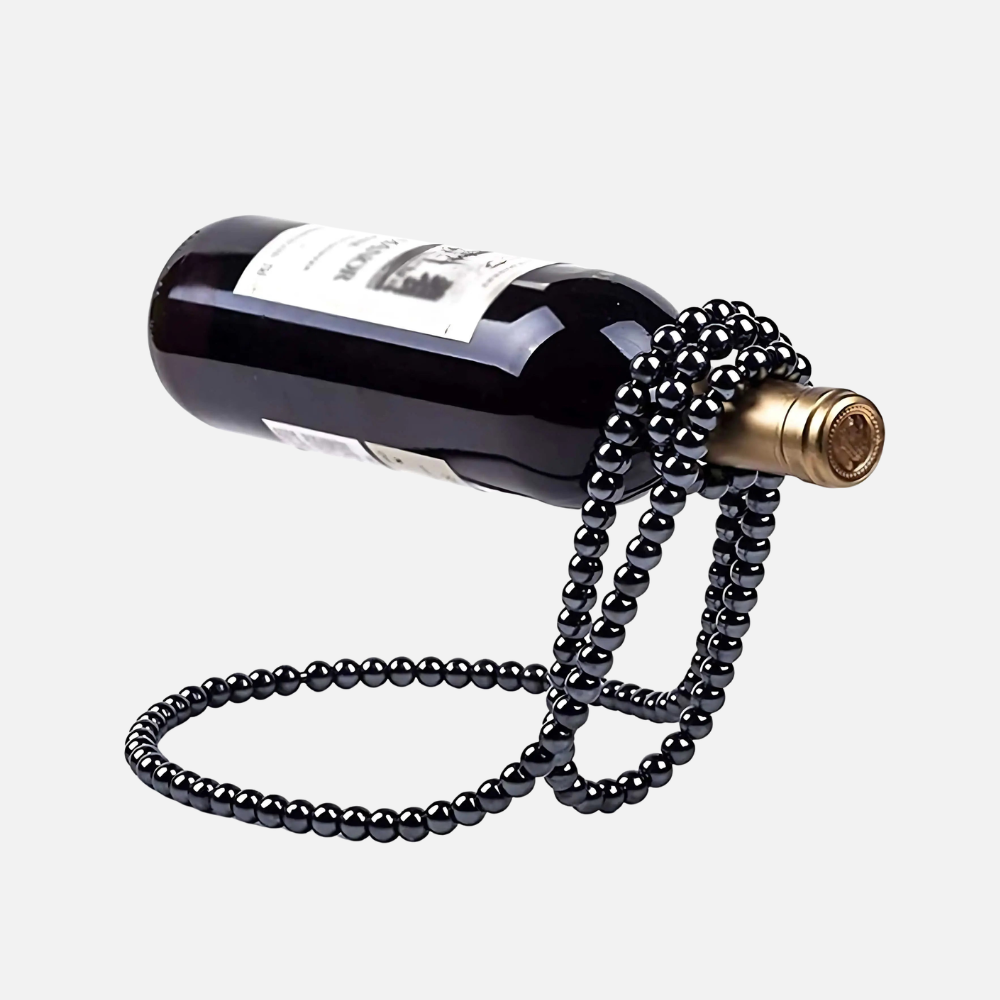 Single Wine Bottle Holder, Chain & Pearl Style Stand