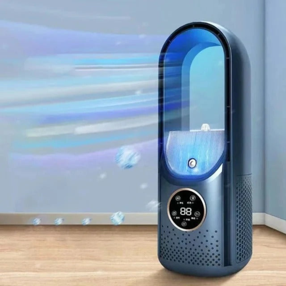 Portable Desk Air Conditioner Humidifier, Blade-Free Cooler