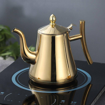 Stainless Steel Teapot With Filter, Induction Tea Kettle Cooker With Stainless Steel Lid