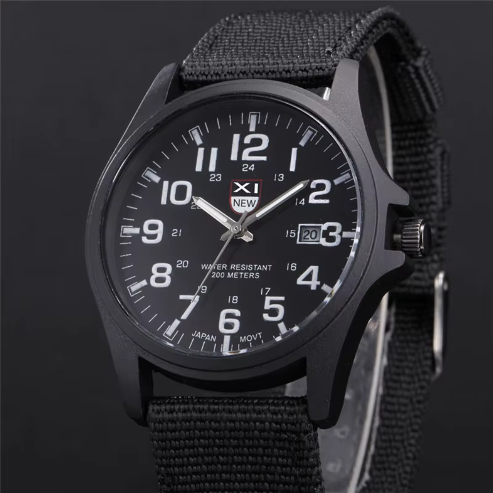 Mens Watches Tactical Field Military Style Quartz Watch with LED