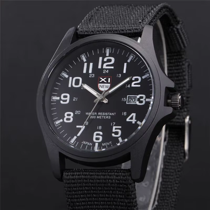 Mens Watches Tactical Field Military Style Quartz Watch with LED
