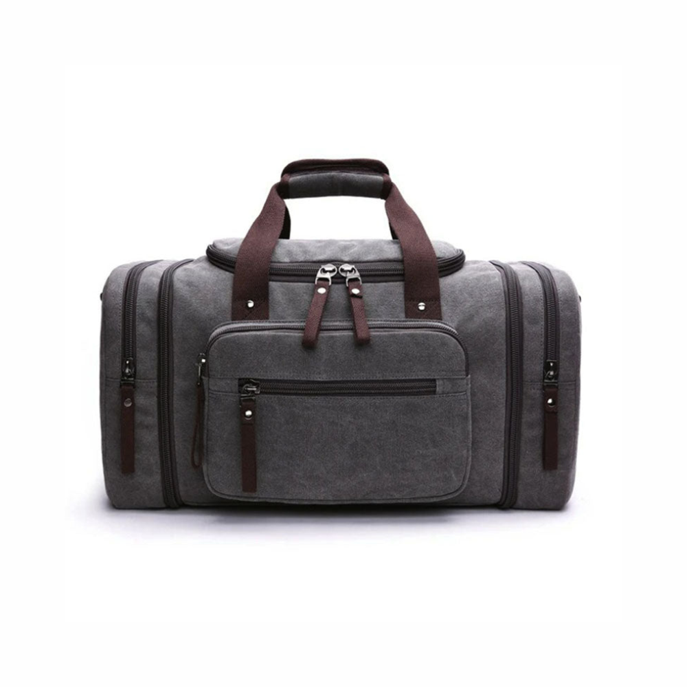 Canvas Duffle Bag Large Travel Weekender Pack with Rugged Shoulder Strap