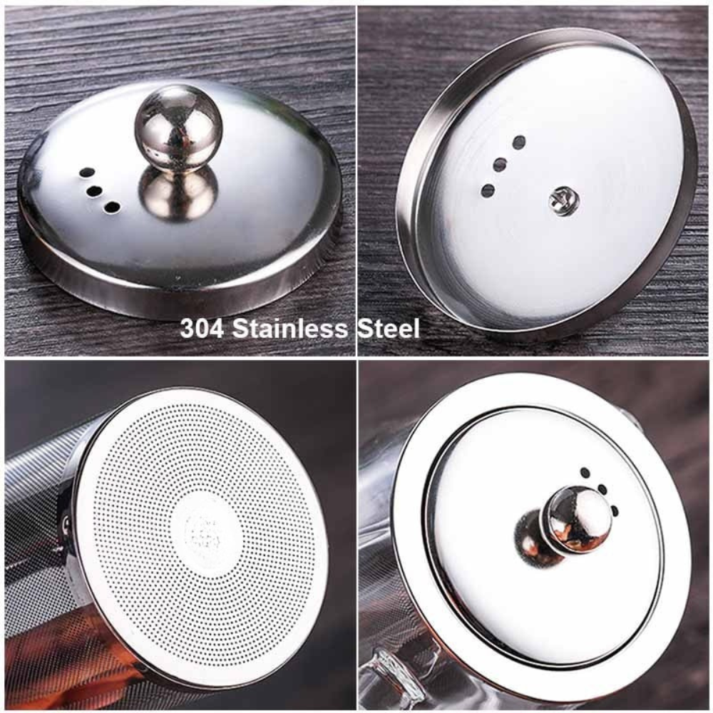 Glass Teapot With Tea Infuser, Heat Resistant Borosilicate Tea Kettle With Stainless Steel Filter
