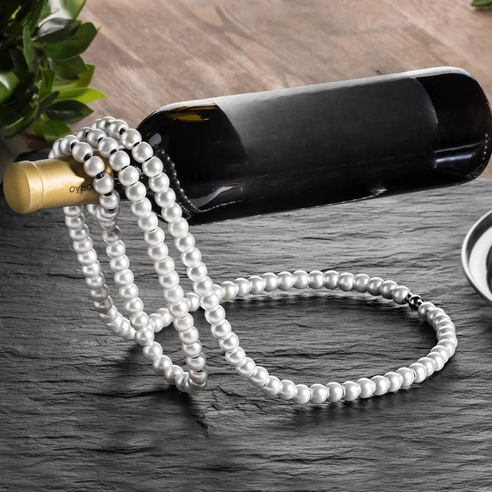 Single Wine Bottle Holder, Chain & Pearl Style Stand