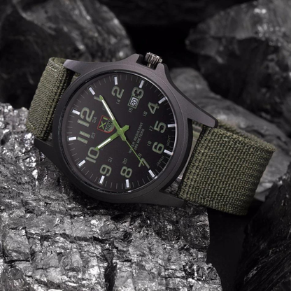 Mens Watches Tactical Field Military Style Quartz Watch with LED
