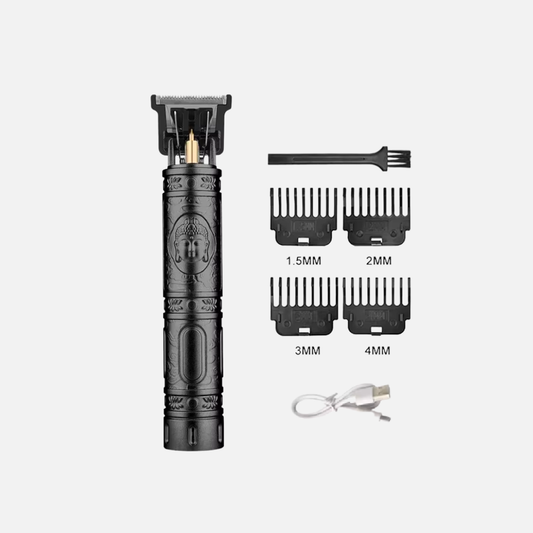 Stainless Steel Hair Clipper, Mens Hair Cutter With Engraved Style Handle