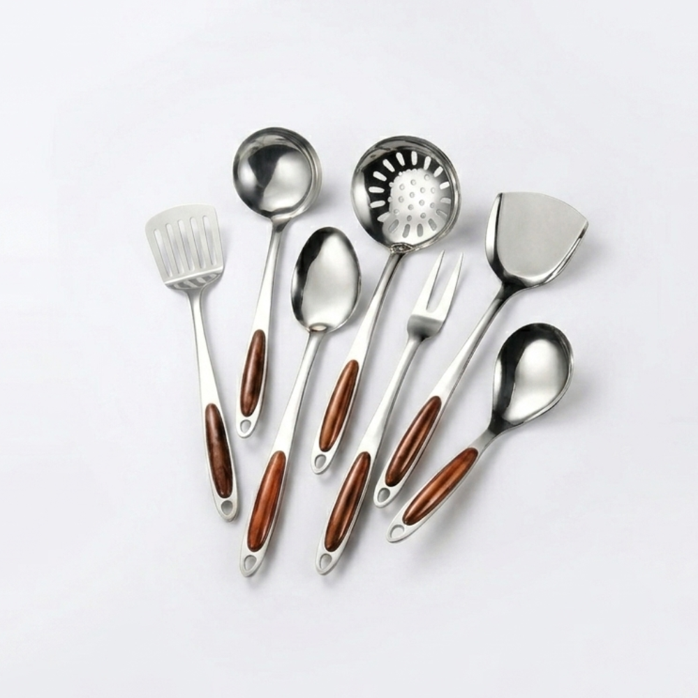 Stainless Steel Kitchen Utensil 7pcs Set, Essential Cooking Tools