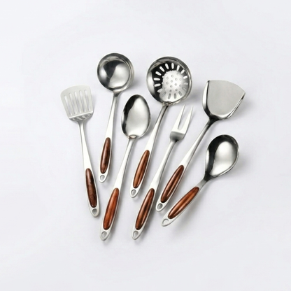 Stainless Steel Kitchen Utensil 7pcs Set, Essential Cooking Tools