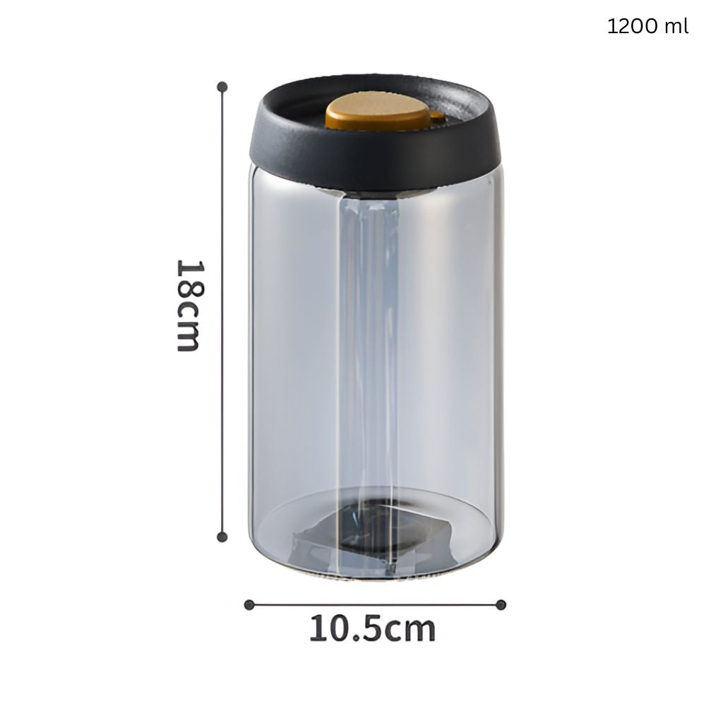 Air Tight Coffee Container Vacuum Sealed Glass Jar Canister for Fresh Beans