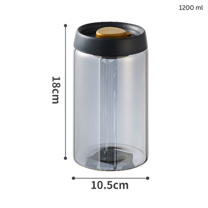 Air Tight Coffee Container Vacuum Sealed Glass Jar Canister for Fresh Beans