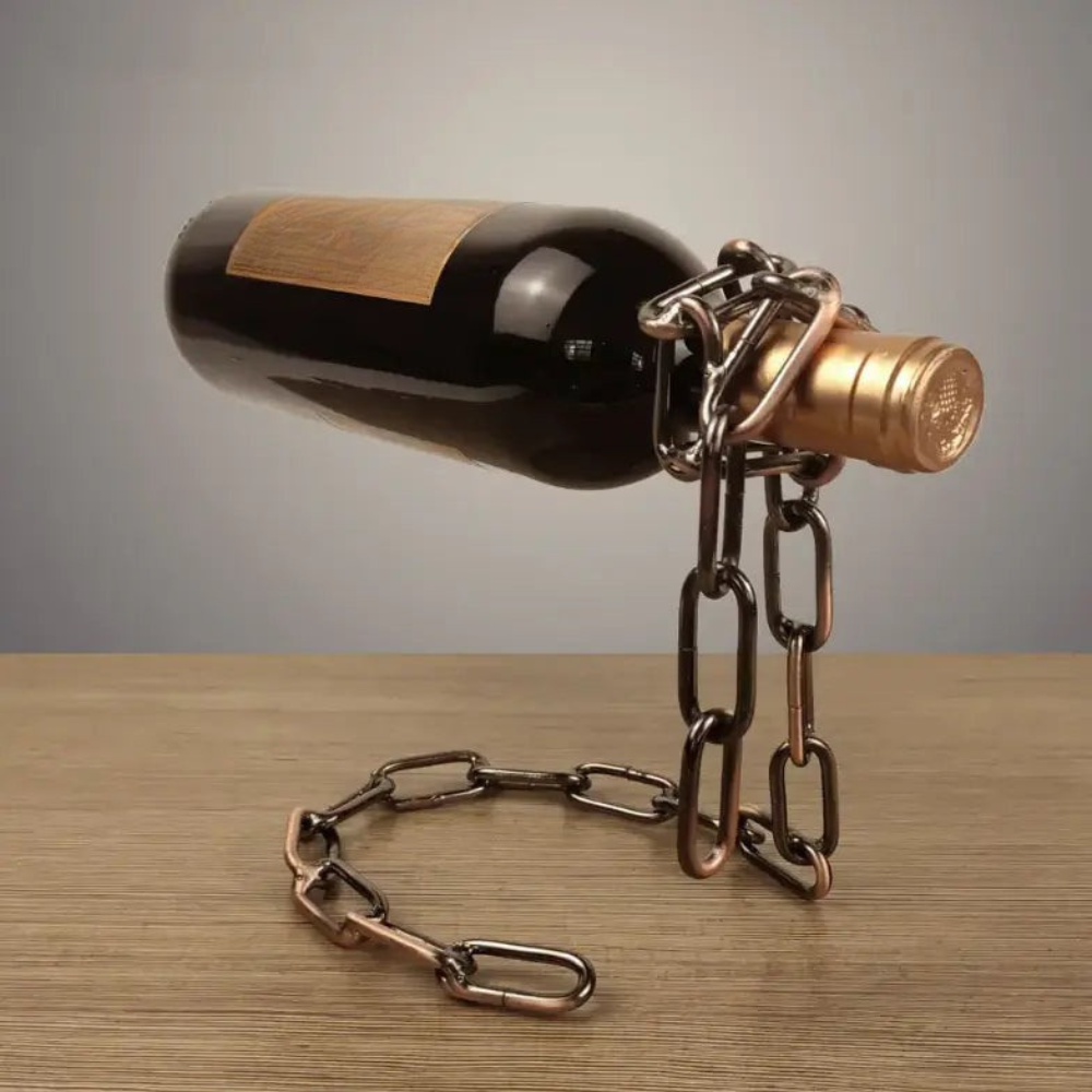 Single Wine Bottle Holder, Chain & Pearl Style Stand